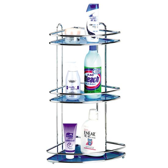 Полка для ванной 3-ярусная угловая Besser BS 0436D (34х25,5х58,5 см) из хромированной стали