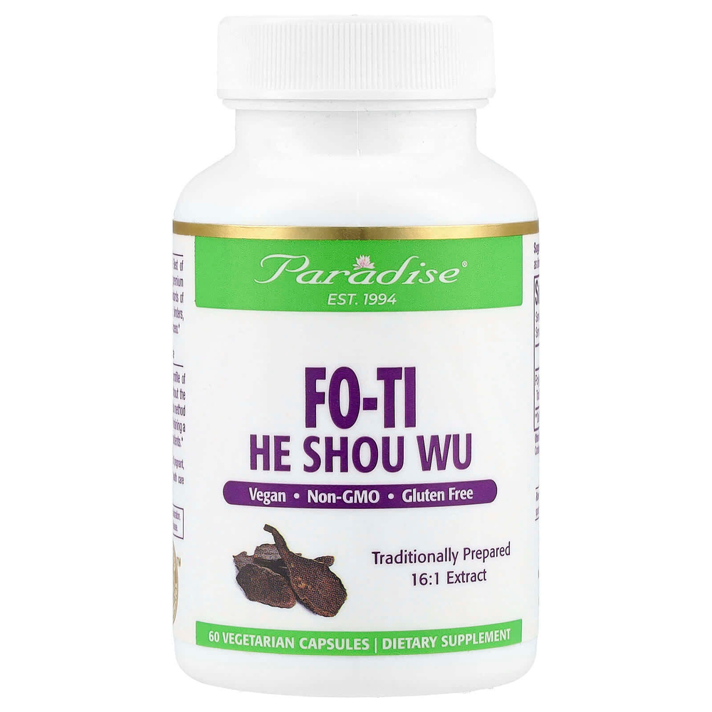 Paradise Herbs, Fo-Ti, He Shou Wu, 60 вегетарианских капсул (500 мг на капсулу)
