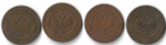 2 копейки 1898, 1899, 1900, 1901 года СПБ Николай II - 4 шт. (F)