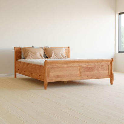 Кровать двуспальная 160х200 Мелания с ящиками, деревянная, из дуба