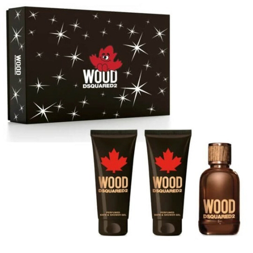 DSQUARED2 WOOD HOMME EDT SET 100 ML + S/G 100 ML + A/S BALM 100 ML