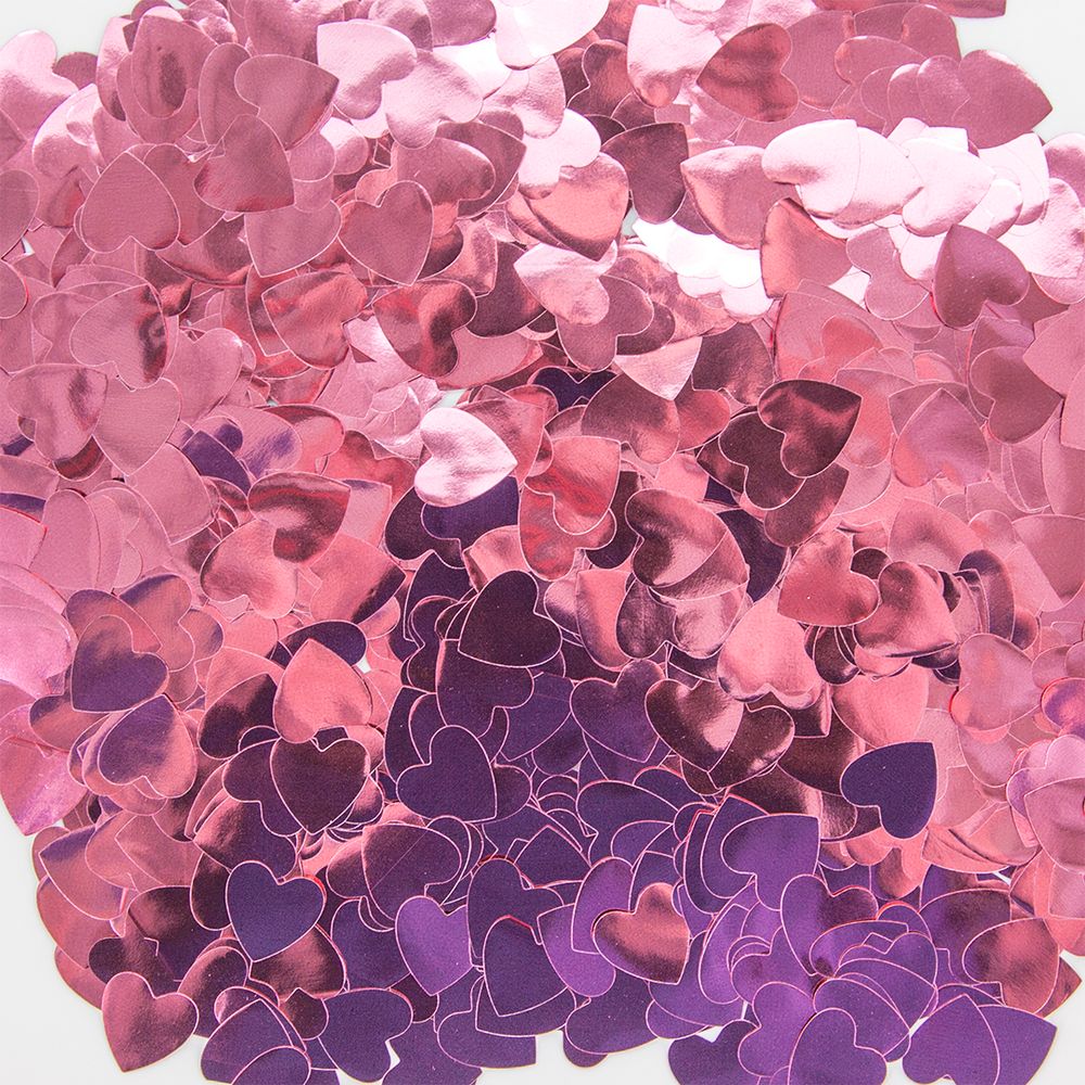 Конфетти фольга, Сердце, Розовый, 1,5 см, 50 г