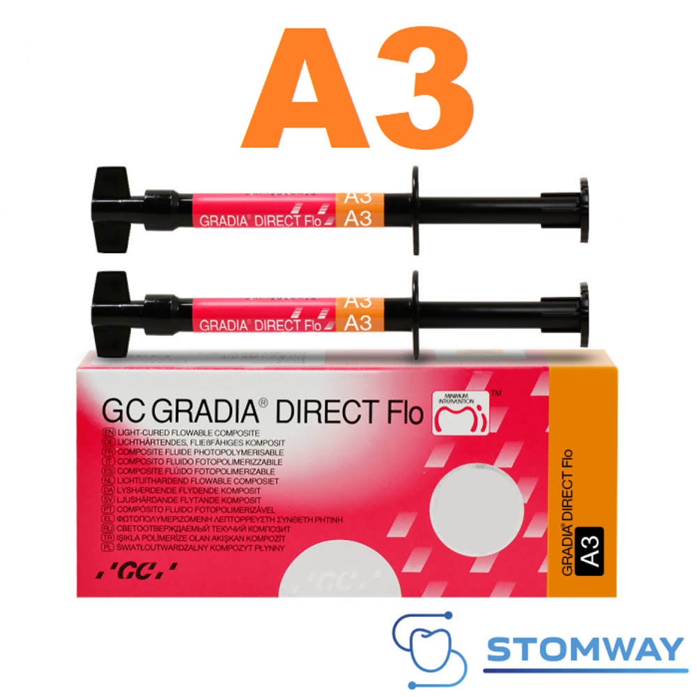 Gradia Direct Flo A3 (2x1,5гр.) Жидкотекучий Градиа Директ Фло А3, пломбировочный материал