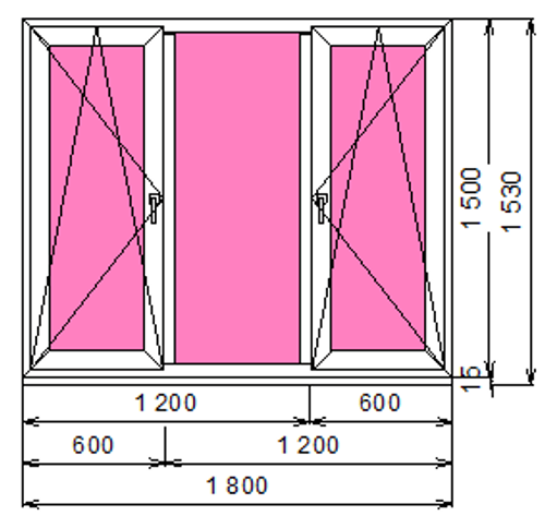 Пластиковое окно 1500 х 1800 ТермА Эко