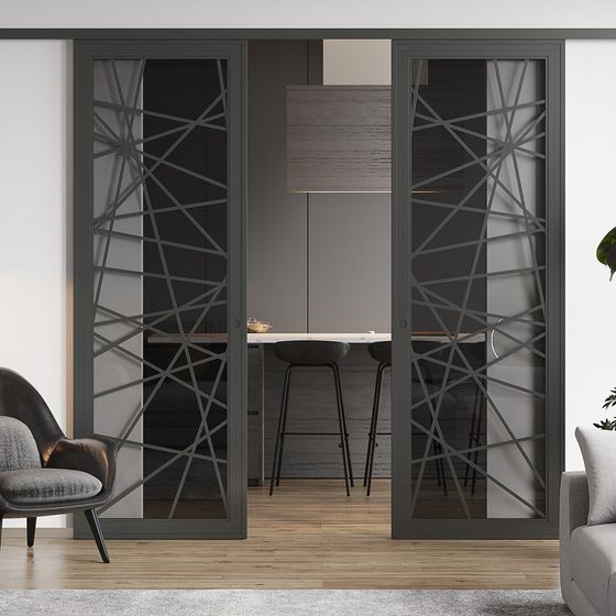 Комплект раздвижной Тип 2 для двери купе Profil Doors для двустворчатой двери