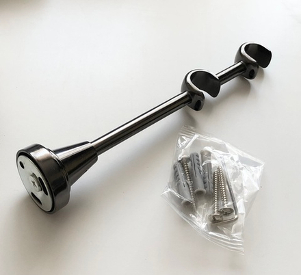 Кронштейн металлический d19/19 мм двухрядный, цвет черный никель