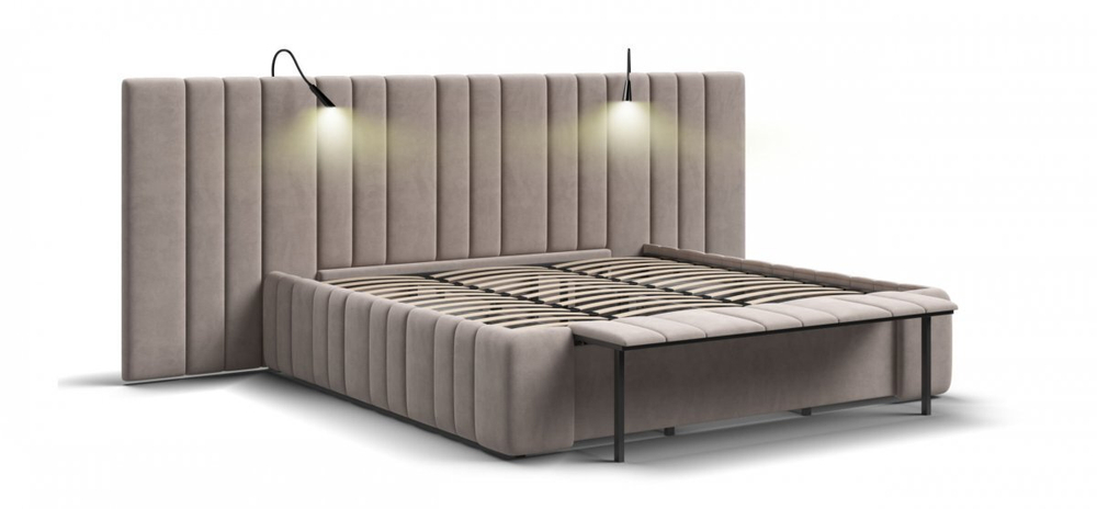 Кровать BOSS INFINITY 180*200 велюр Monolit латте