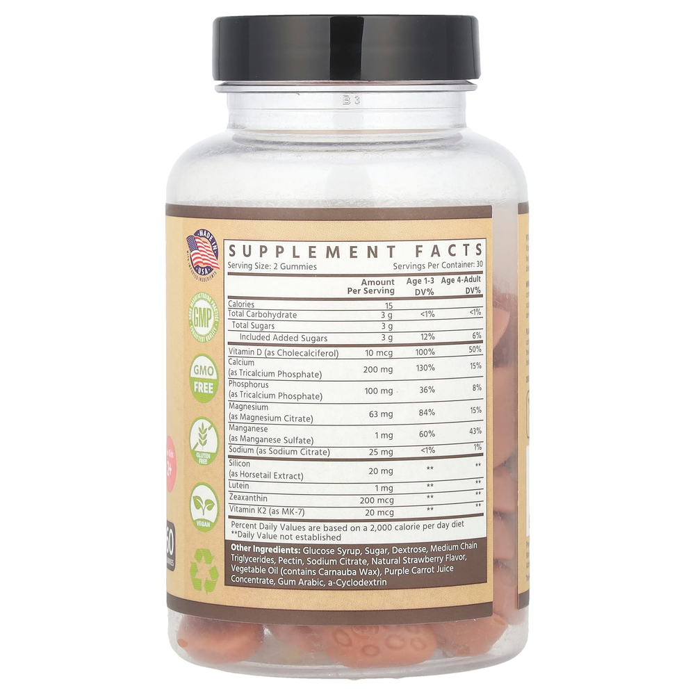 TruHeight, Kids, жевательные таблетки для роста костей, для детей от 2 лет, со вкусом клубники, 60 жевательных таблеток