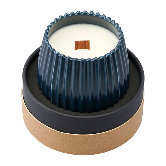 Свеча ароматическая с деревянным фитилём secret santa из коллекции edge, синий, 60 ч