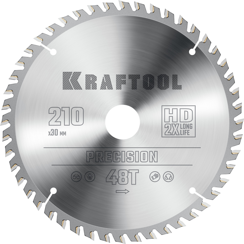 KRAFTOOL Precision, 210 х 30 мм, 48Т, пильный диск по дереву (36952-210-30)