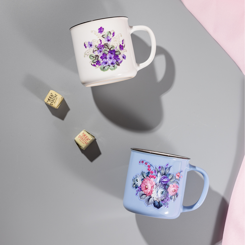 Кружка голубая «Дача» 250 мл.