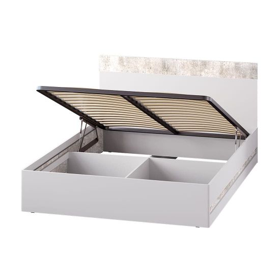 Инстайл bts КР-04 Кровать 1600 двуспальная  с ПОС бетон / белый