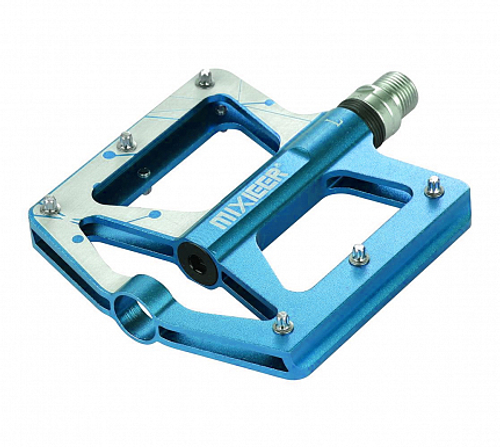 Педали MX-P311 ось 9/16", алюминиевые бело-голубые с пром. подшипниками