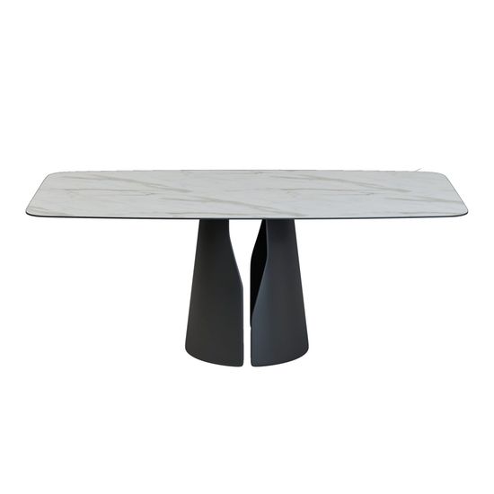 Стол овальный GIO 180, керамика матовая, белая