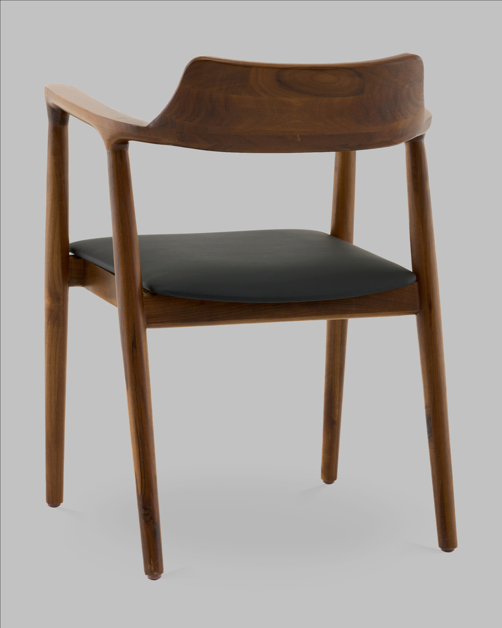 Стул Вудримини каркас дерево цвет темный орех экокожа черный