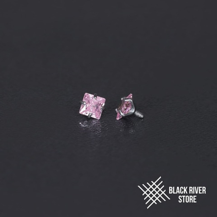 Cubic Zirconia Square Pink