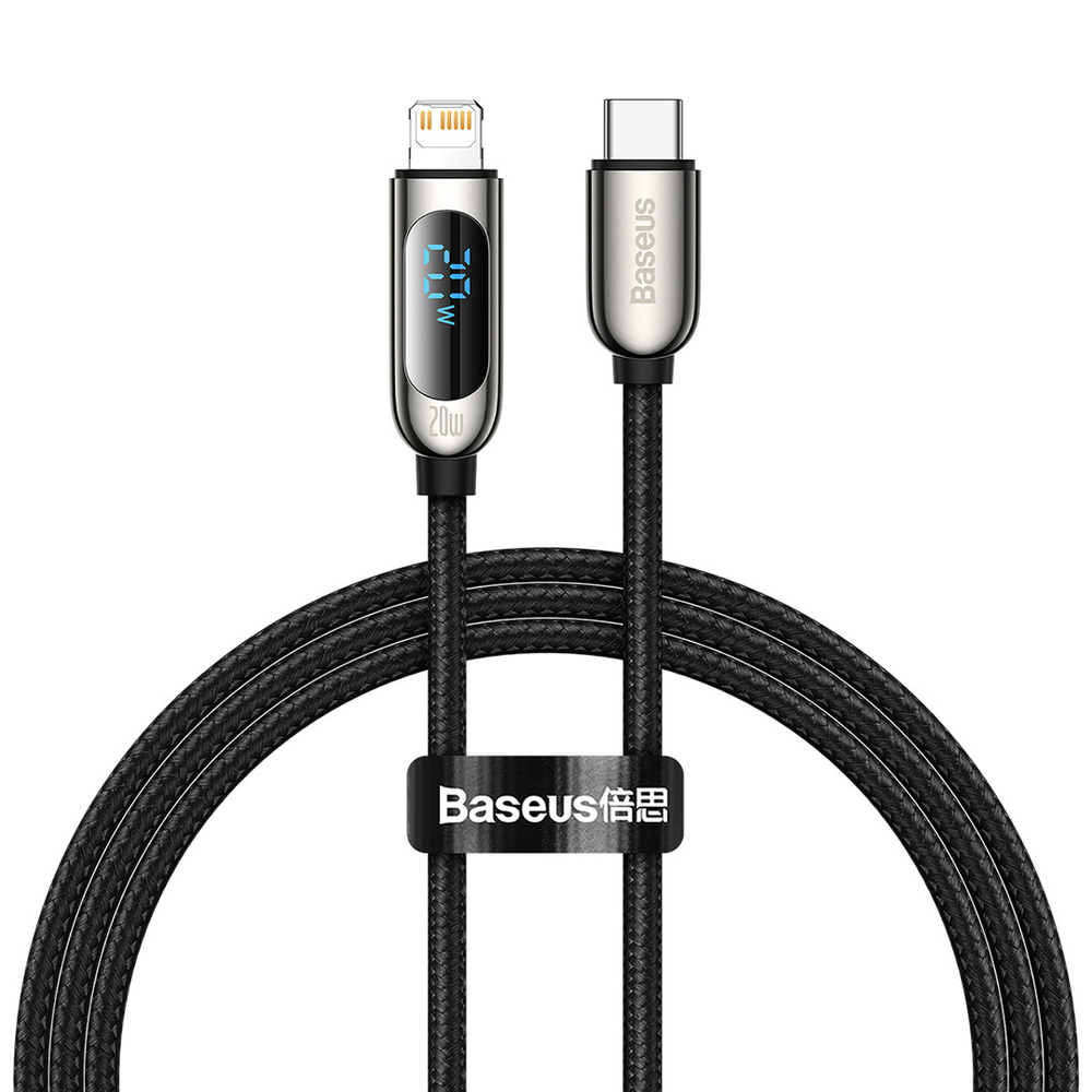 Type-C Кабель Baseus Display Fast Charging Data Cable Type-C to IP 20W PD 1m - Black