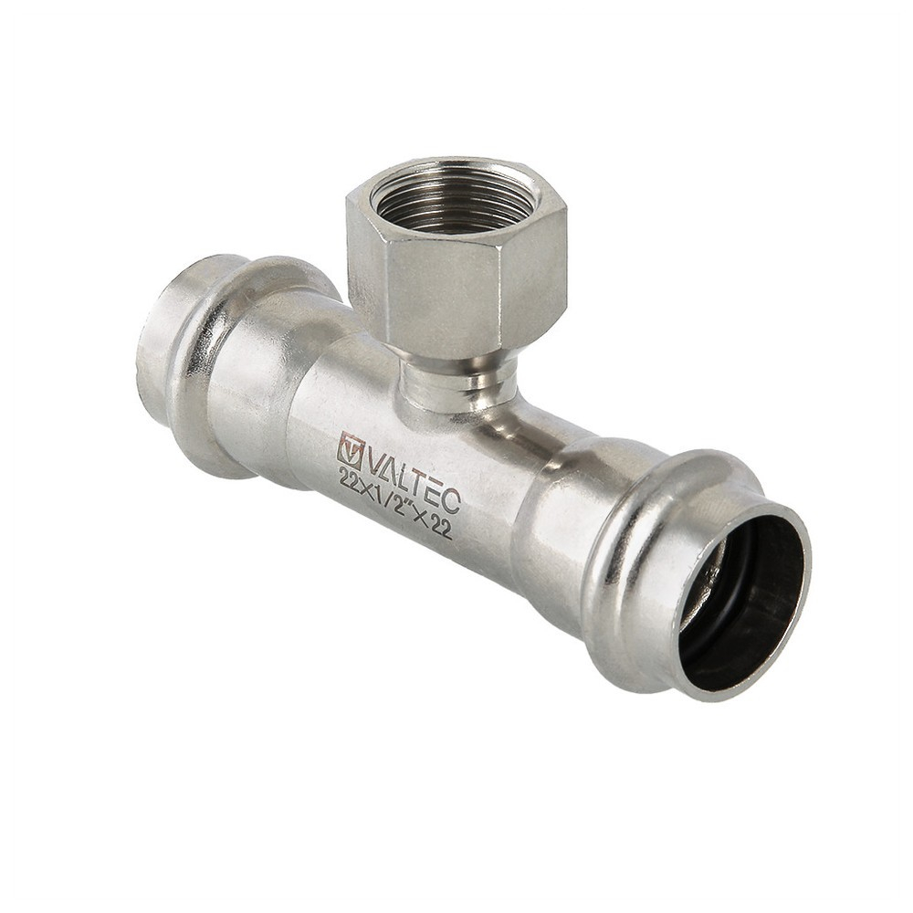 Тройник из нержавеющей стали НР 18х1/2 с наружной резьбой Valtec, (VTi.933) (уп. 5 шт)