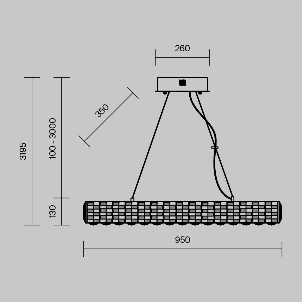 Люстра подвесная светодиодная Maytoni   MOD336PL-L130G3K