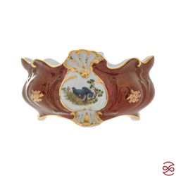 Фруктовница ладья 22 см на ножке Охота красная