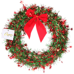 Венок новогодний «Сказочный блеск» 25 см, Зеленый/белый