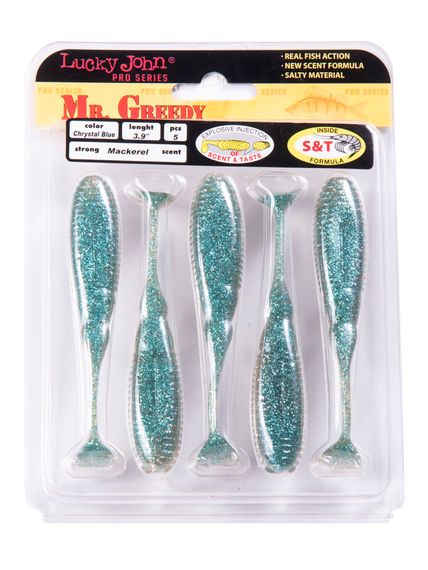 Виброхвосты съедобные LJ Pro Series MISTER GREEDY 3.9in (9,9 см), цв. T05, 5 шт.