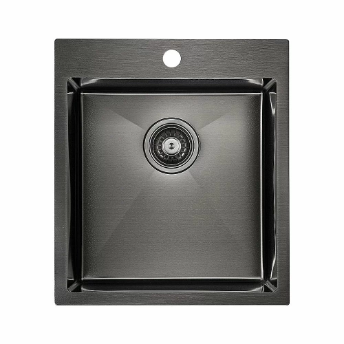 Мойка кухонная Paulmark FAVOR PM214551-GM вороненая сталь