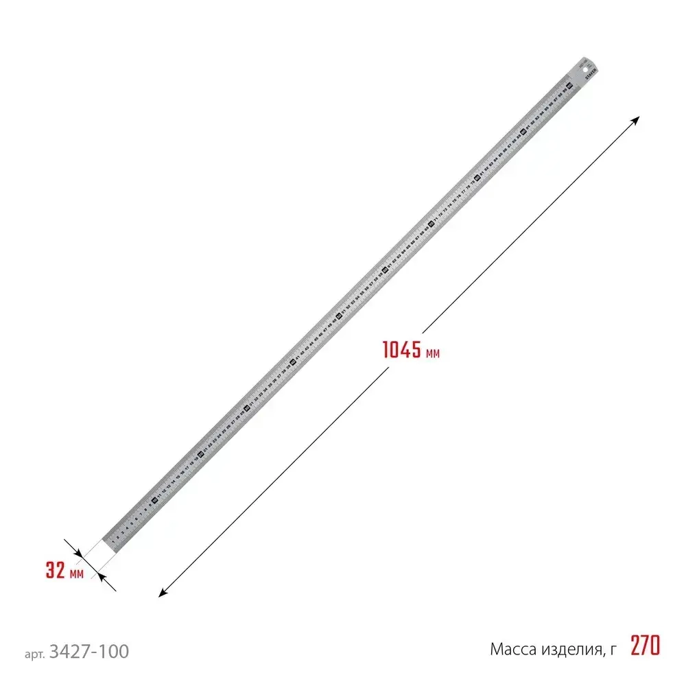 STAYER длина 1.0 м, нержавеющая линейка, Professional (3427-100)
