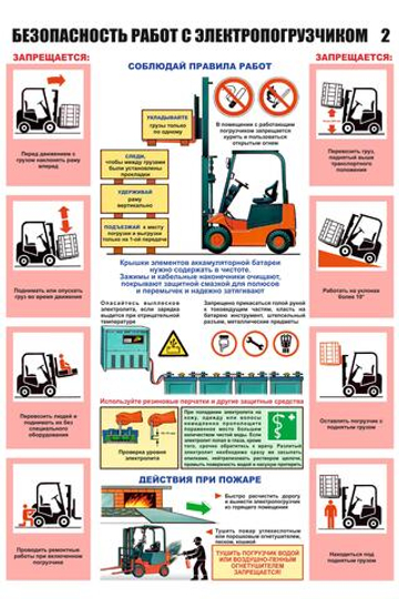Информационный стенд "Безопасность работ с электропогрузчиком 2"