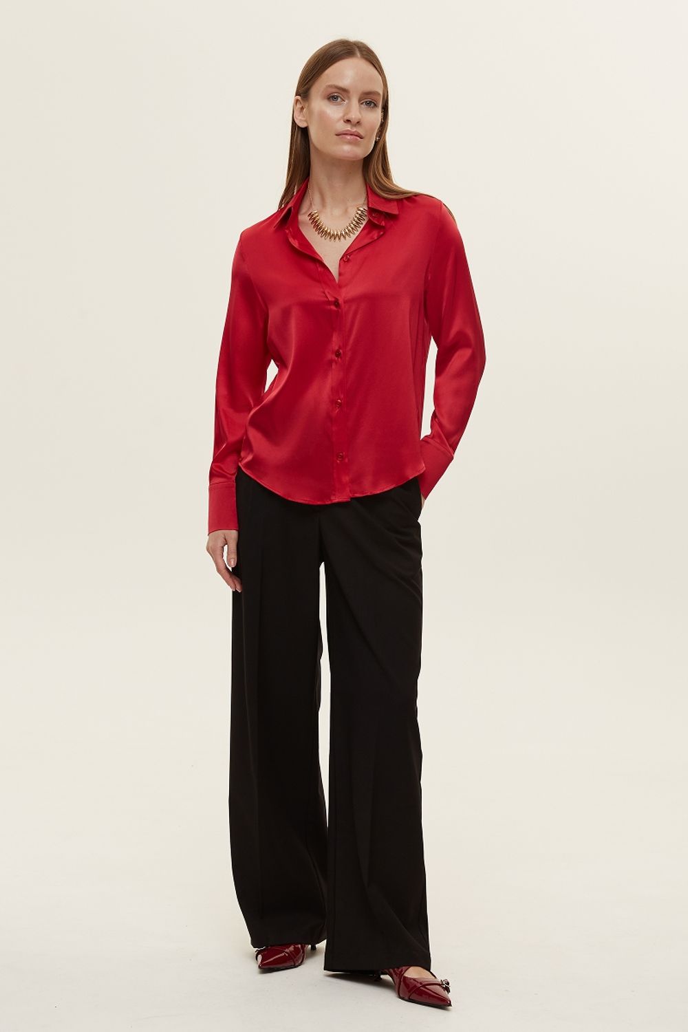 Рубашка Кельн красный шелк