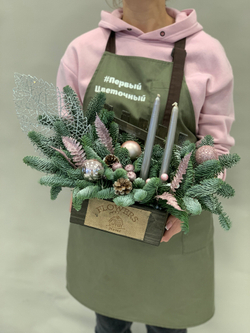 Композиция в ящике Зимняя сказка (пудра)