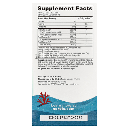 Nordic Naturals, Complete Omega™ Junior, для детей от 6 лет, со вкусом лимона, 90 миникапсул