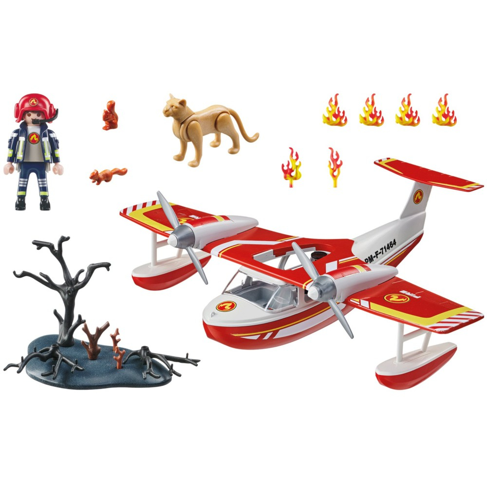 Playmobil - Action Heroes Самолет пожарной службы с функцией тушения пожара 71463