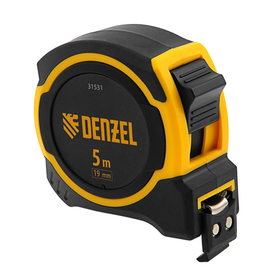 Рулетка 5м х 19мм, двухкомп. корпус, магнитный обрезиненный зацеп Denzel 31531