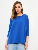Лонгслив оверсайз с рукавом 3/4 синий