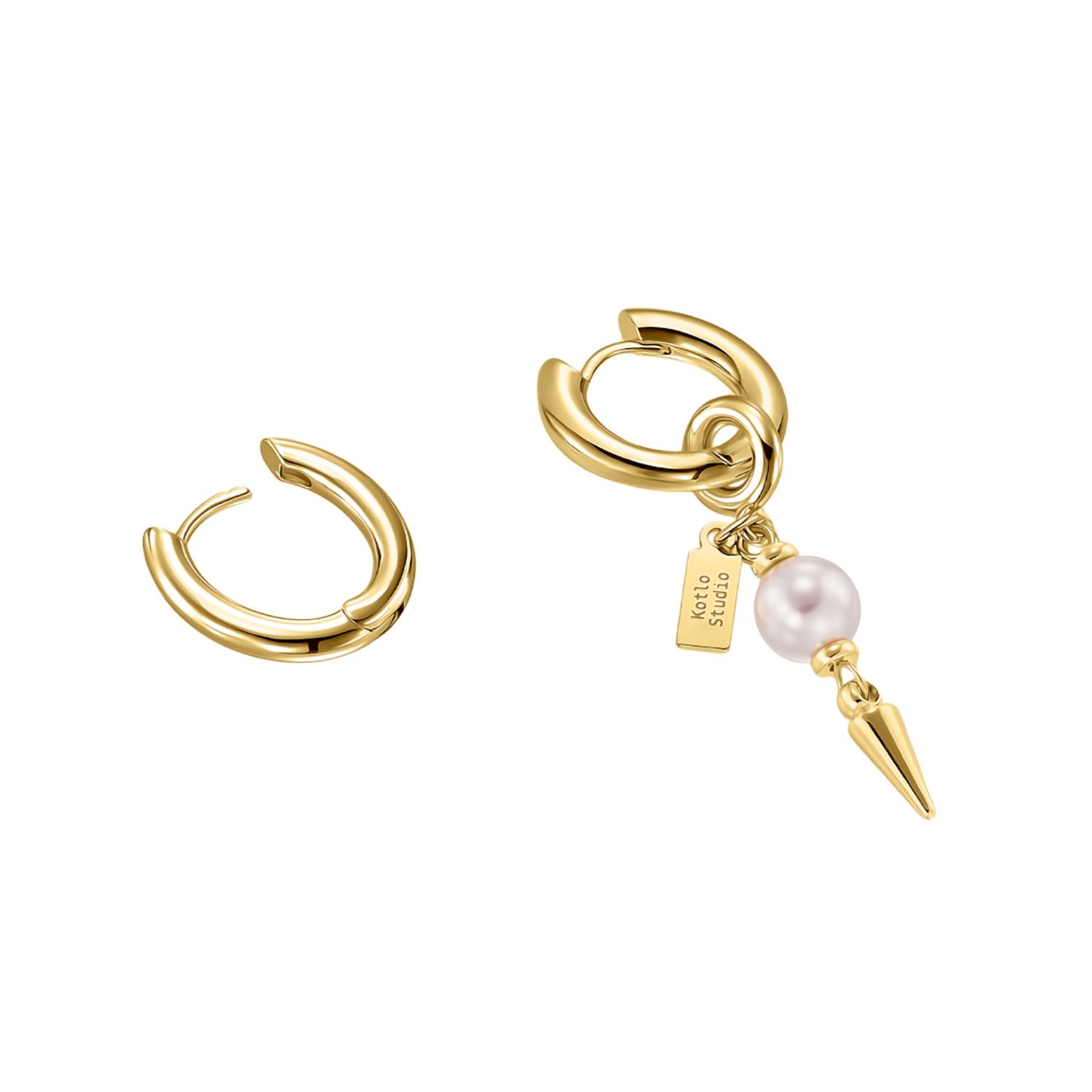 Серьги Piece Of Punk Gold-Beige Earrings