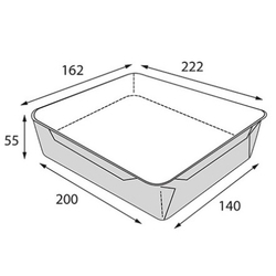 Дно OPSALAD БЕЛЫЙ без крышки 1000мл 222*162*55 (50шт)/300