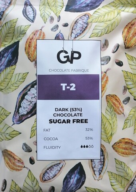 Шоколад темный без сахара Т-2, 55%  2,5 кг "GP"