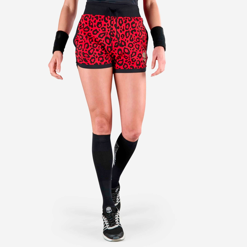 Женские теннисные шорты Hydrogen Tech Panther Shorts Women - Red, Black