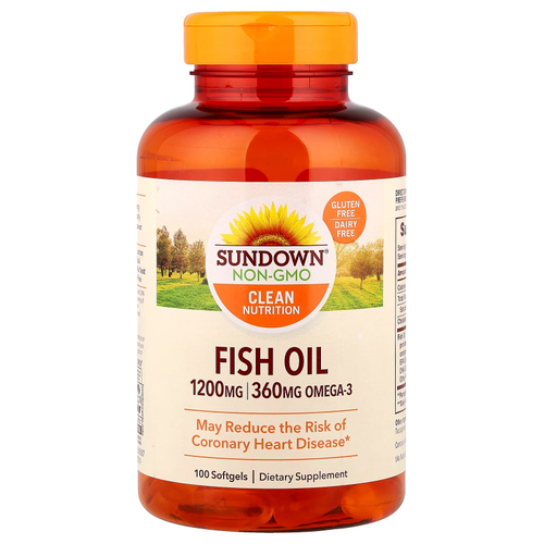 Sundown Naturals, рыбий жир, 1200 мг, 100 капсул (600 мг в 1 капсуле)