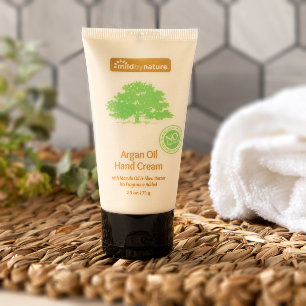Mild By Nature, успокаивающий крем для рук с аргановым маслом, маслом марулы, кокосовым маслом и маслом ши, без запаха, 71 г (2,5 унции)