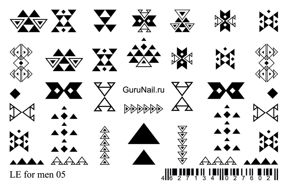 Gurunail Слайдер-дизайн Мужская коллекция LE for Men 05