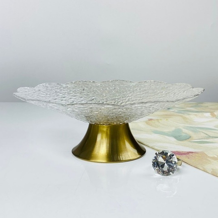 Lenardi 588-713 Фруктовница 26х10см на ножке в под.уп.(х6)Стекло