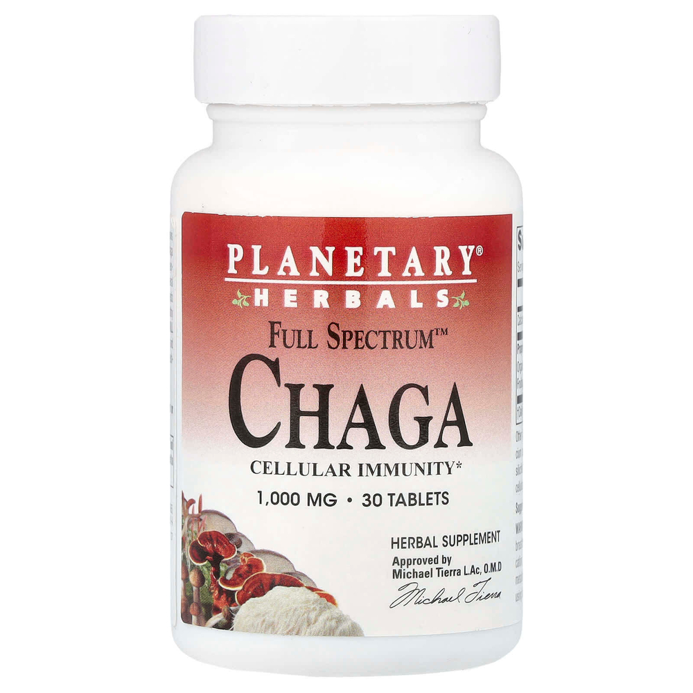 Planetary Herbals, Full Spectrum™, чага, 30 таблеток