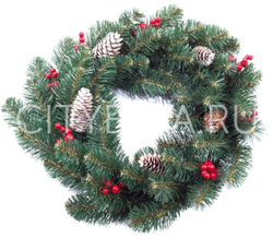 Венок Классика, шишки и ягоды