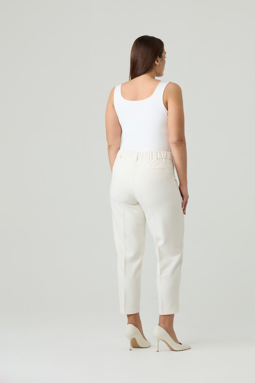 Брюки классические укороченные, молочный