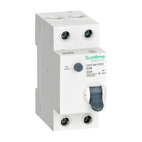 Дифференциальный автомат City9 Set электронный C40А 30мА тип А 2П 6кА Systeme Electric (дифавтомат, АВДТ) C9D65640