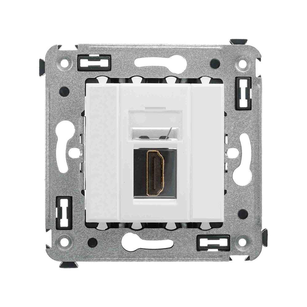 HDMI розетка одинарная в стену, тип А-А, "Avanti", "Белое облако"