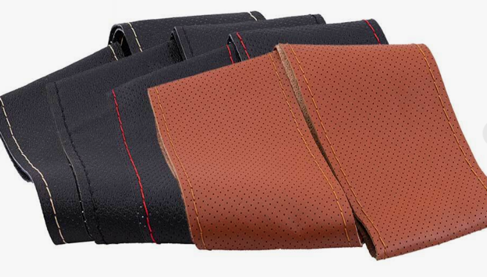 Оплетка на руль на шнурке Coolpart MAXIMAL 501BR-BR нат.кожа, перфорация, нить, игла коричнев/коричн