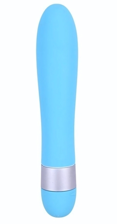 Голубой классический вибратор Precious Passion Vibrator - 17 см. (Цвет: голубой)